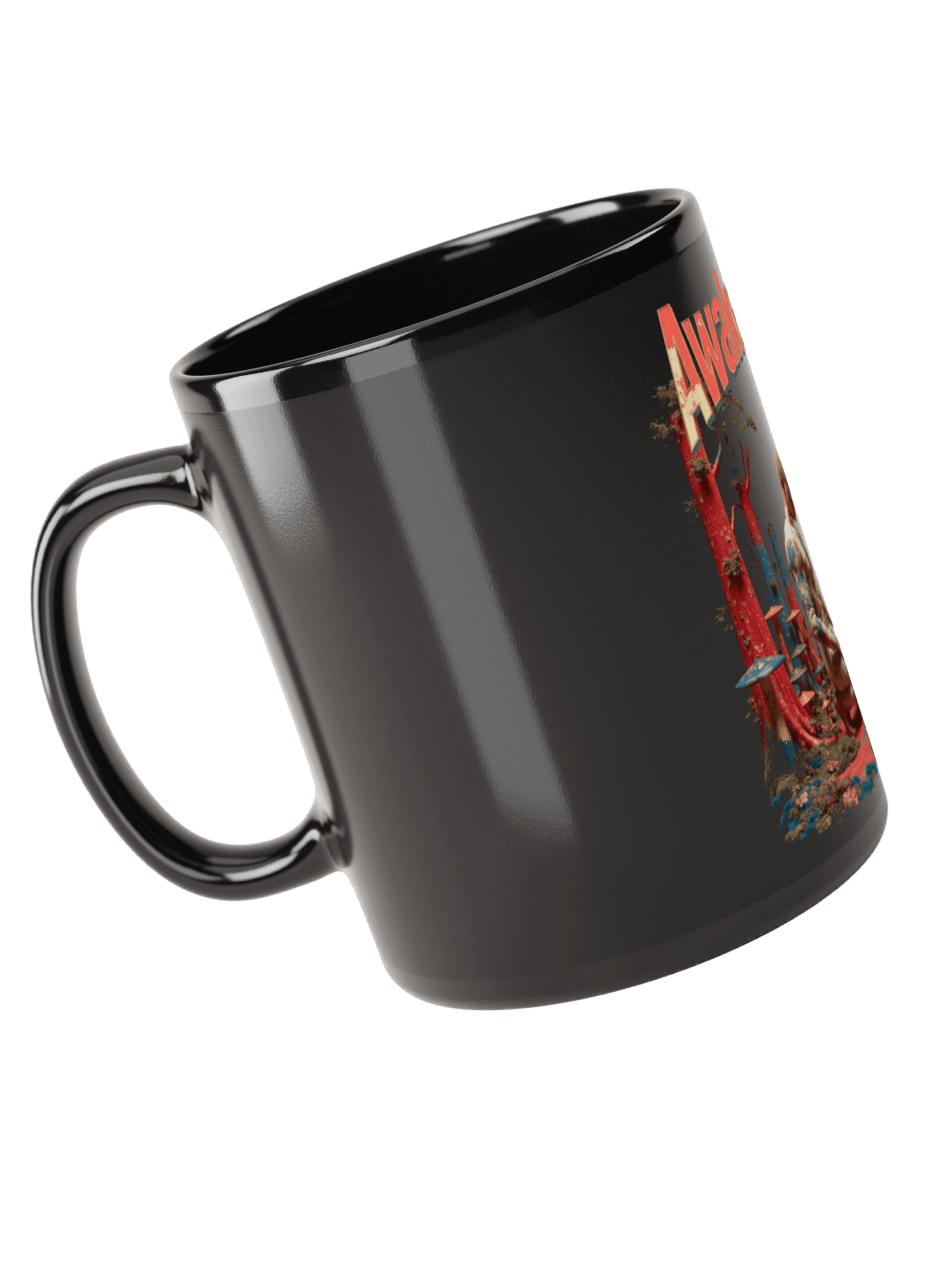 Spiritual Awakening Mystical Mushroom Grove Black Glossy Mug product image (3)