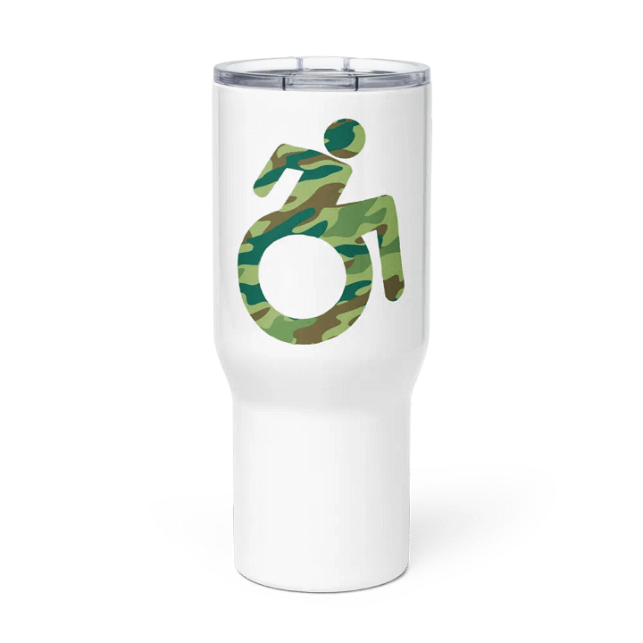 Wheelie, Green Camo Handled Travel Mug product image (1)