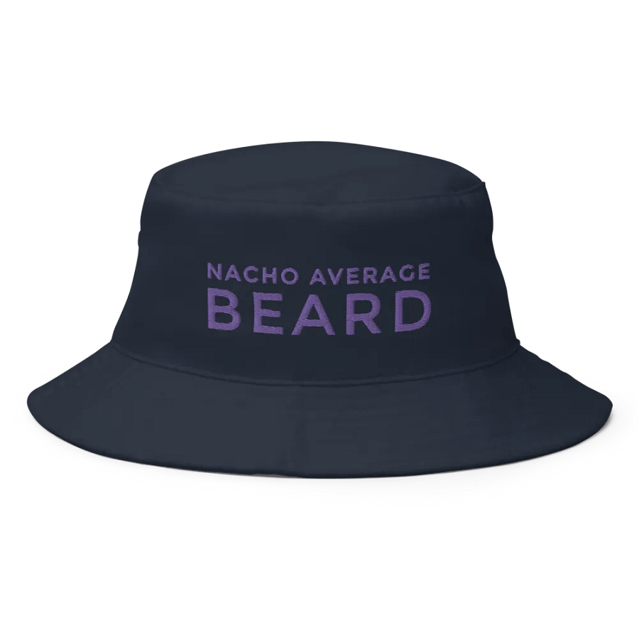 Nacho Average Beard Navy Bucket Hat (Purple Embroidery) product image (1)