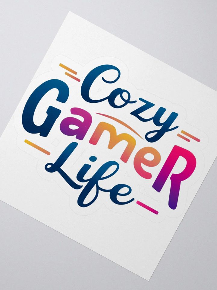 Cozy Gamer Life Vivid Text Only Sticker product image (2)