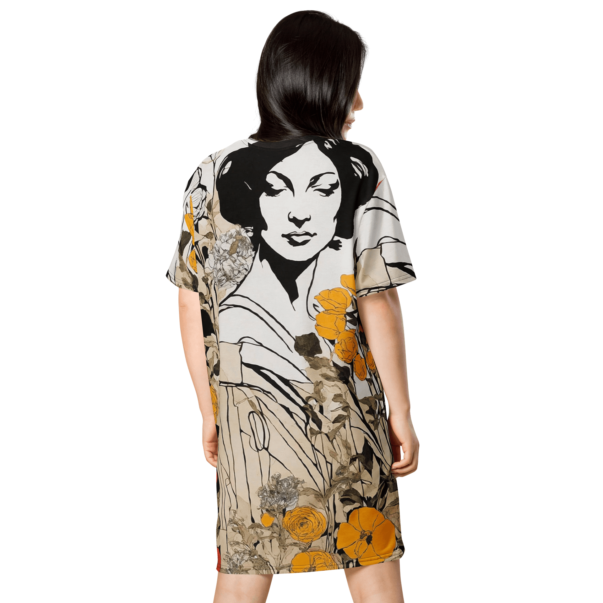 Serene Floral Harmony T-Shirt Dress product image (2)