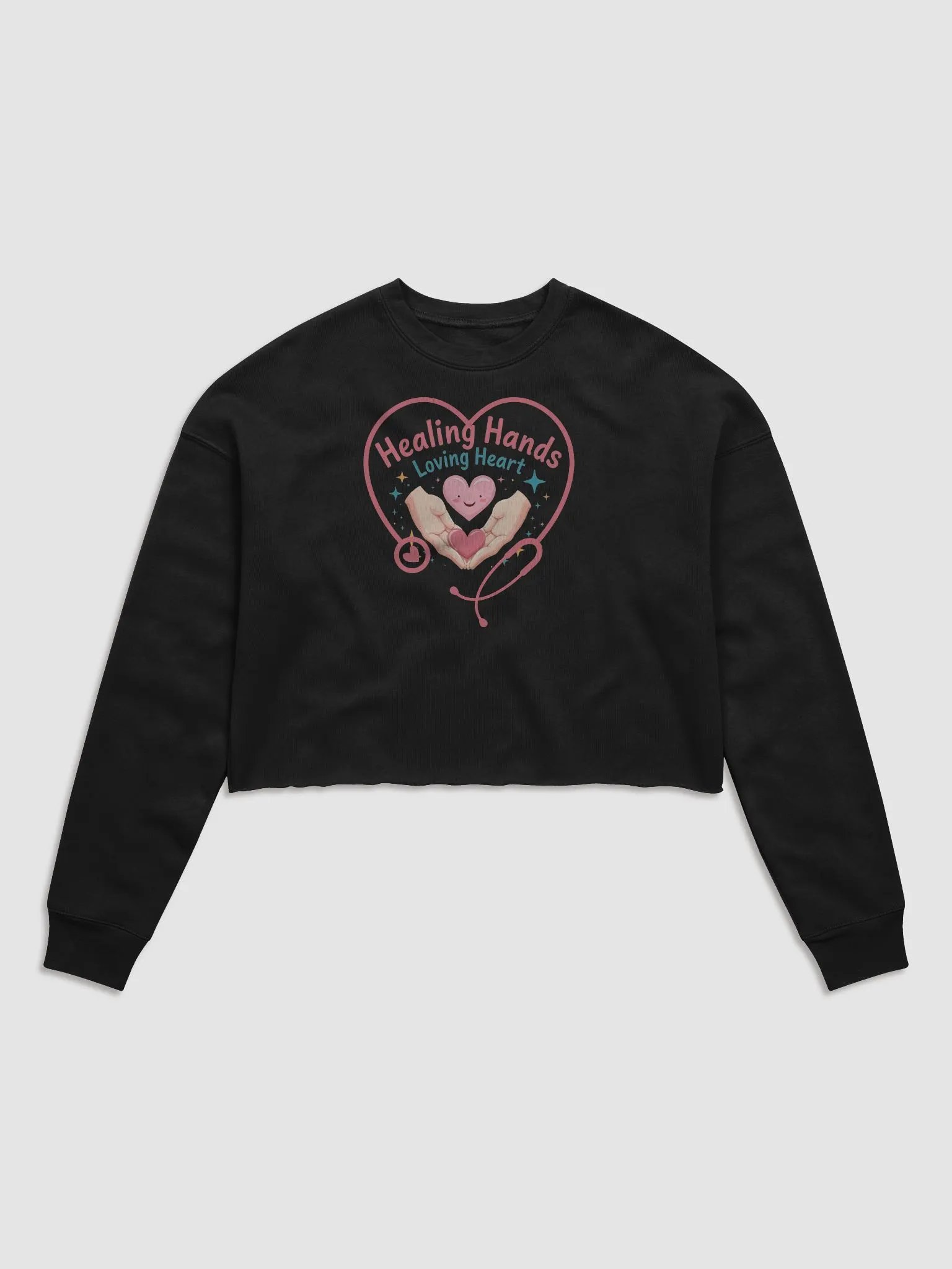 Healing Hearts Stethoscope Crop Sweatshirt product image (1)
