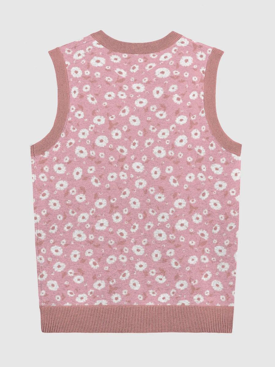 Blush Pink Daisies Knitted Vest product image (2)