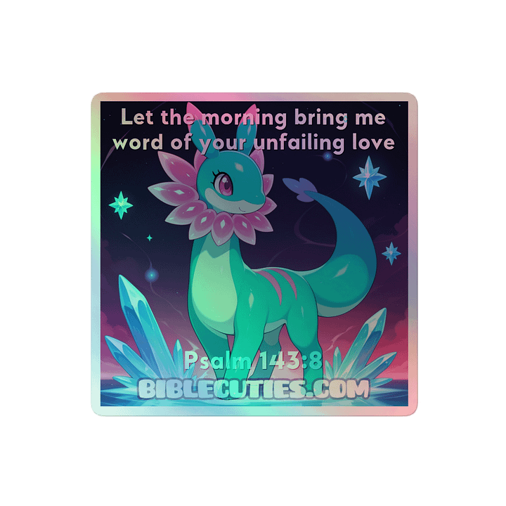 Bible Cuties Nicole - Let the morning bring me word of your unfailing love Holographic Sticker product image (2)