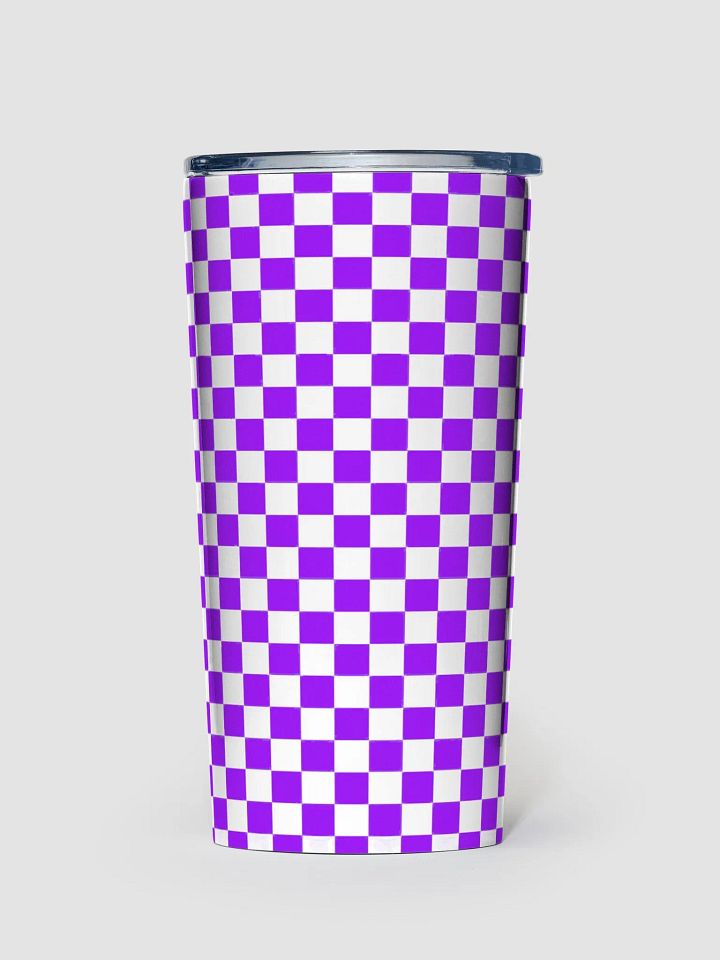 Checkered! Purple and White Checkers 20 oz Stainless Steel Tumbler product image (1)