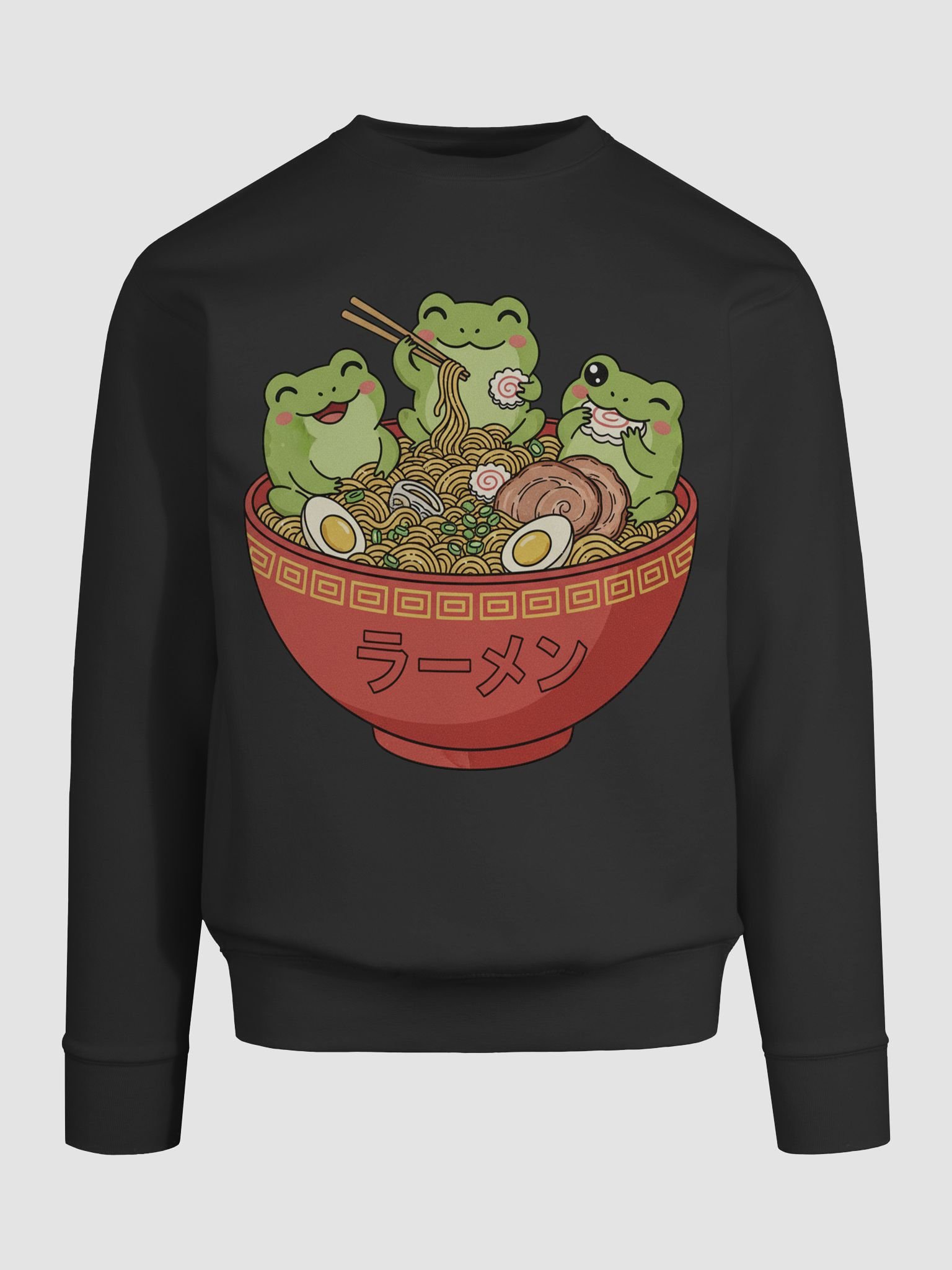 Adorable Frog Trio Ramen Kawaii Japanese Style Sweatshirt product image (85)