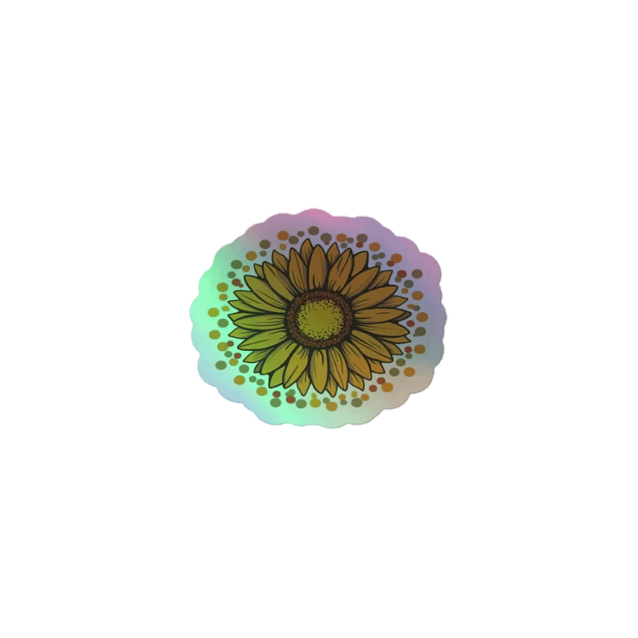Exclusive Holographic Sunflower Sticker - Premium Kiss-Cut Vinyl with Mesmerizing Rainbow Effect product image (1)
