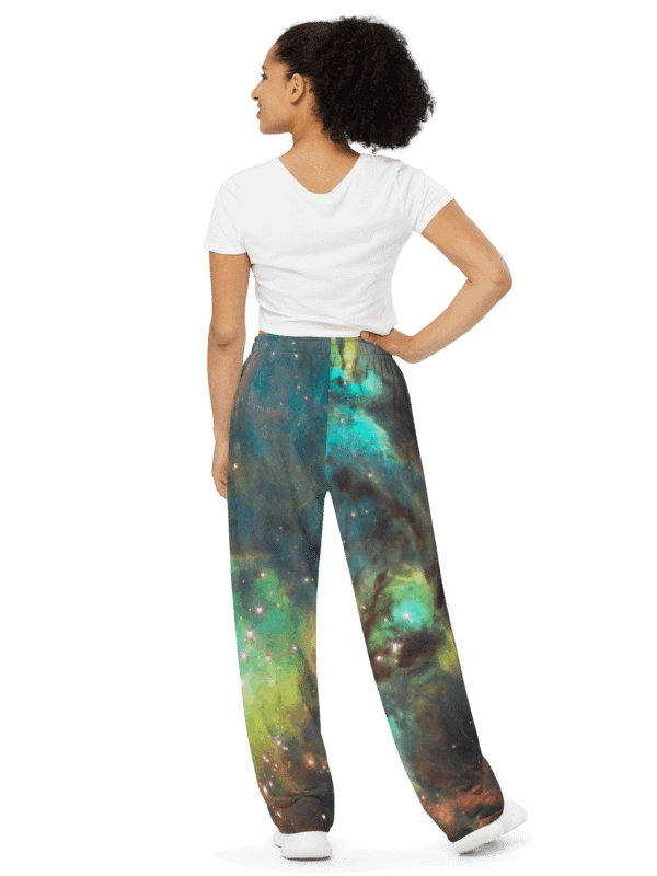 Green Galaxy Unisex Wide-Leg Pants product image (2)