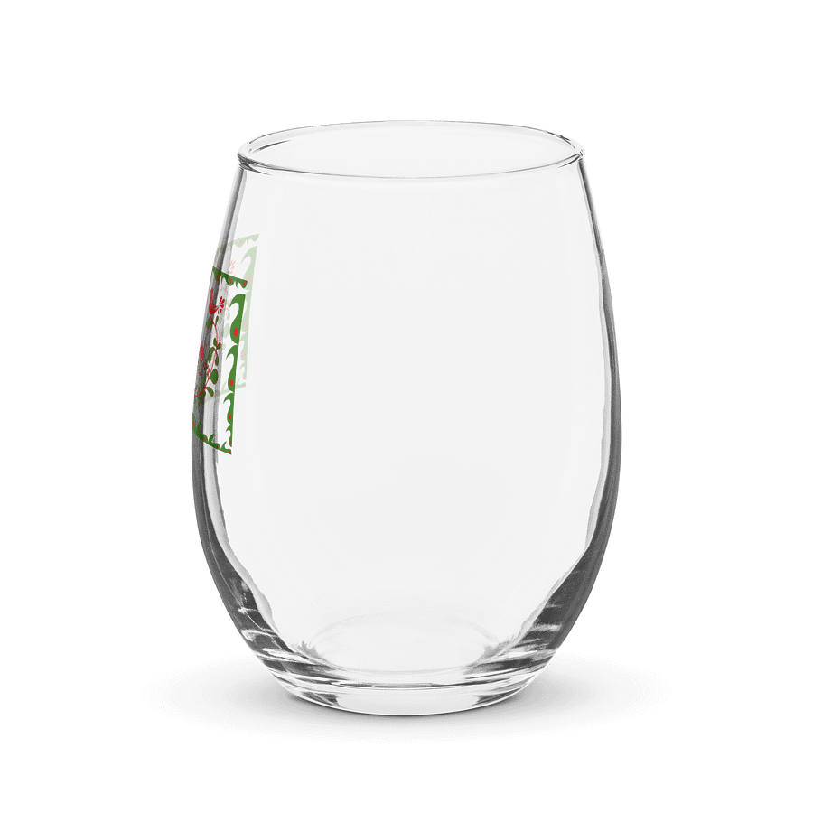 Hungarian Folk Art Lovebirds Stemless Wine Glass product image (3)