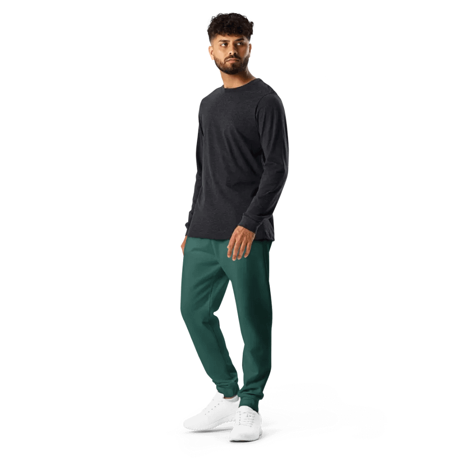 Plain Dark Green Soft Summer Recycled Polyester Premium Men's Joggers by Treasure Pie product image (12)