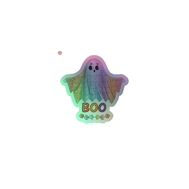 Holographic Boo Ghost Puzzle Sticker – Spooky & Shiny product image (2)