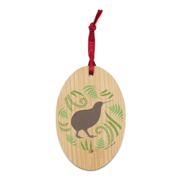 Kiwi and Fern Wooden Ornament product image (2)
