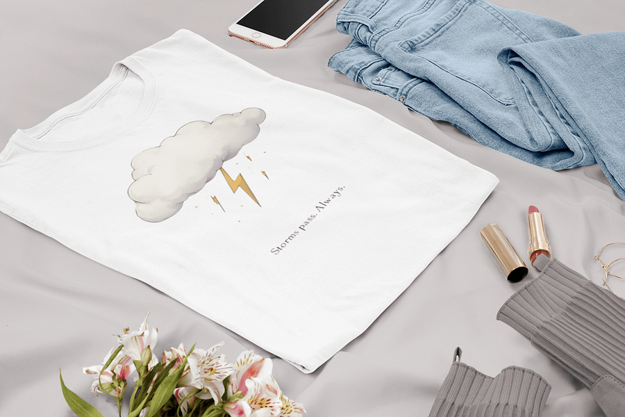 Storms Pass. Always – Minimalist Storm Cloud T-Shirt product image (2)