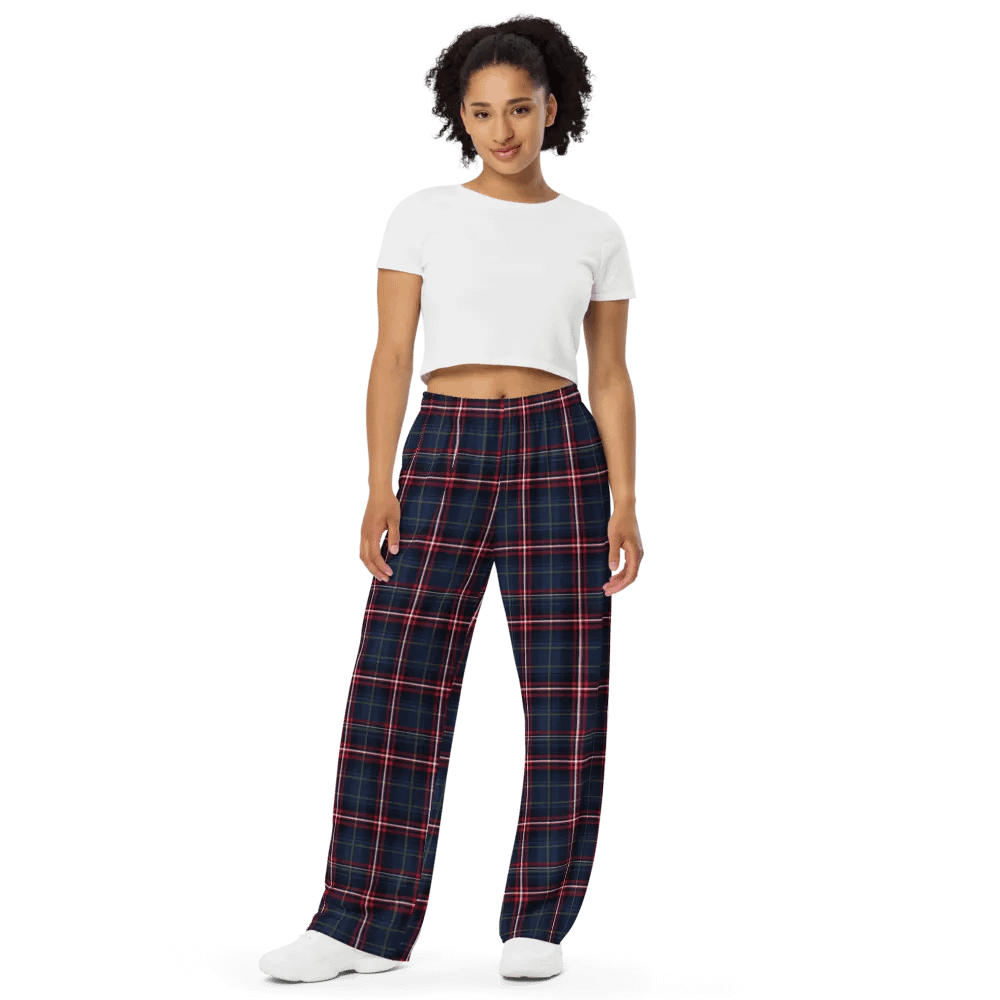 Red/Navy Plaid Unisex Lounge Pants product image (7)