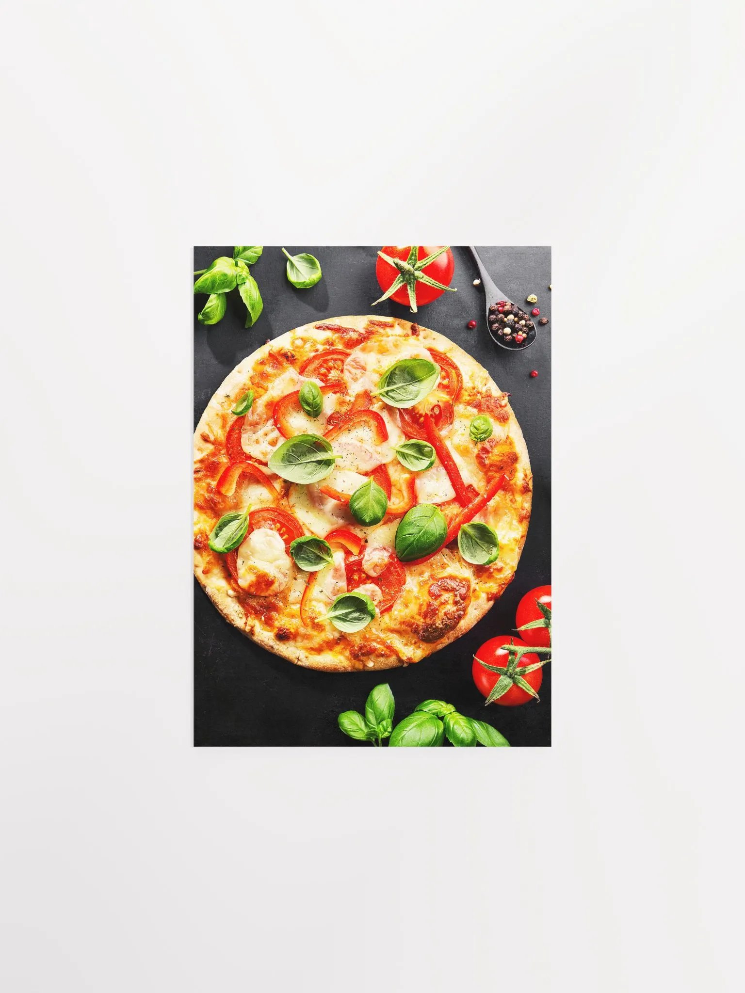 Food kitchen poster: Pizza (Italy, Rome, Italian cuisine) — Kitchen wall decor, kitchen art print, aesthetic poster, minimalist poster product image (6)