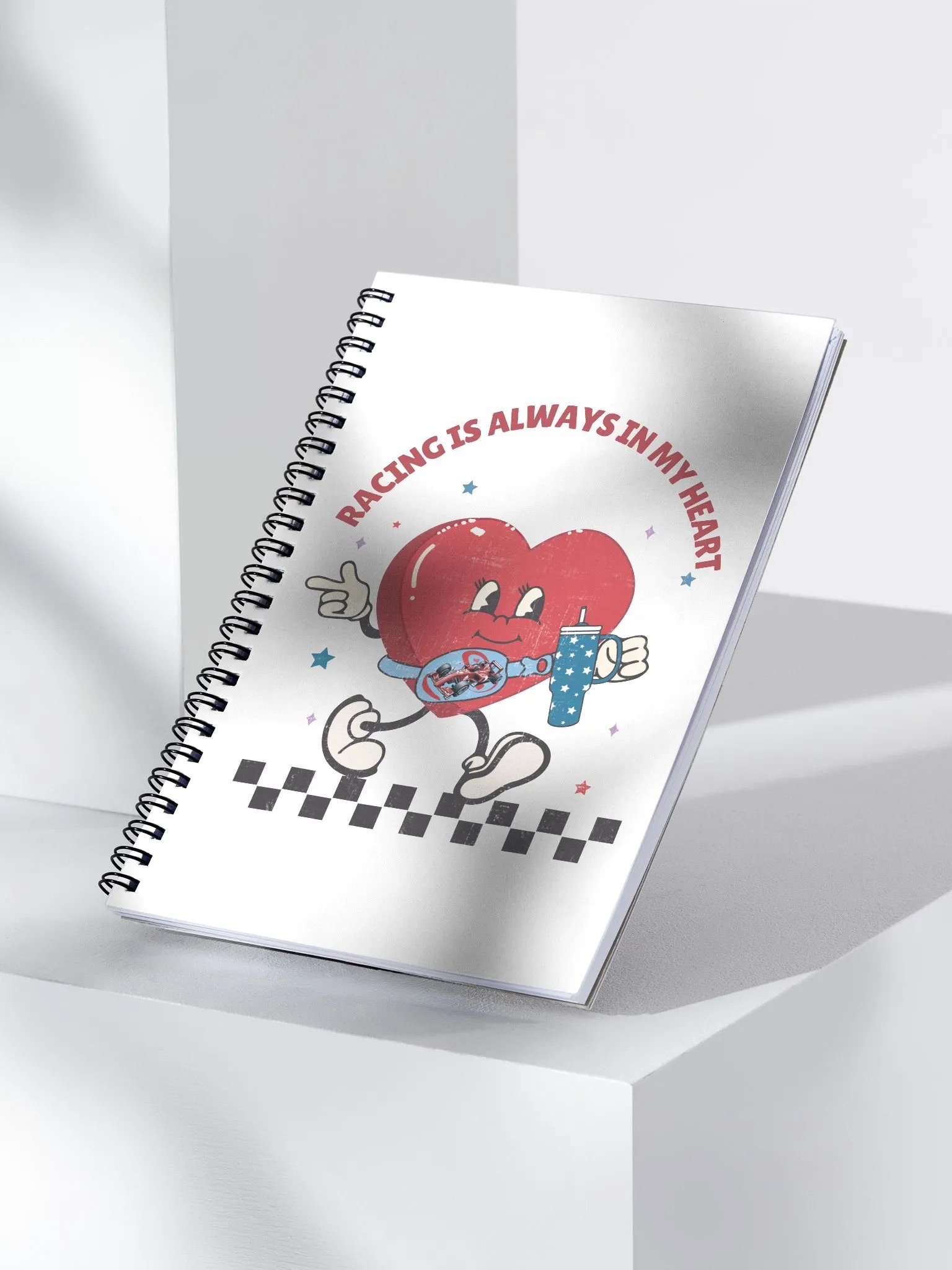 Geometric Racing Heart Spiral Notebook product image (3)
