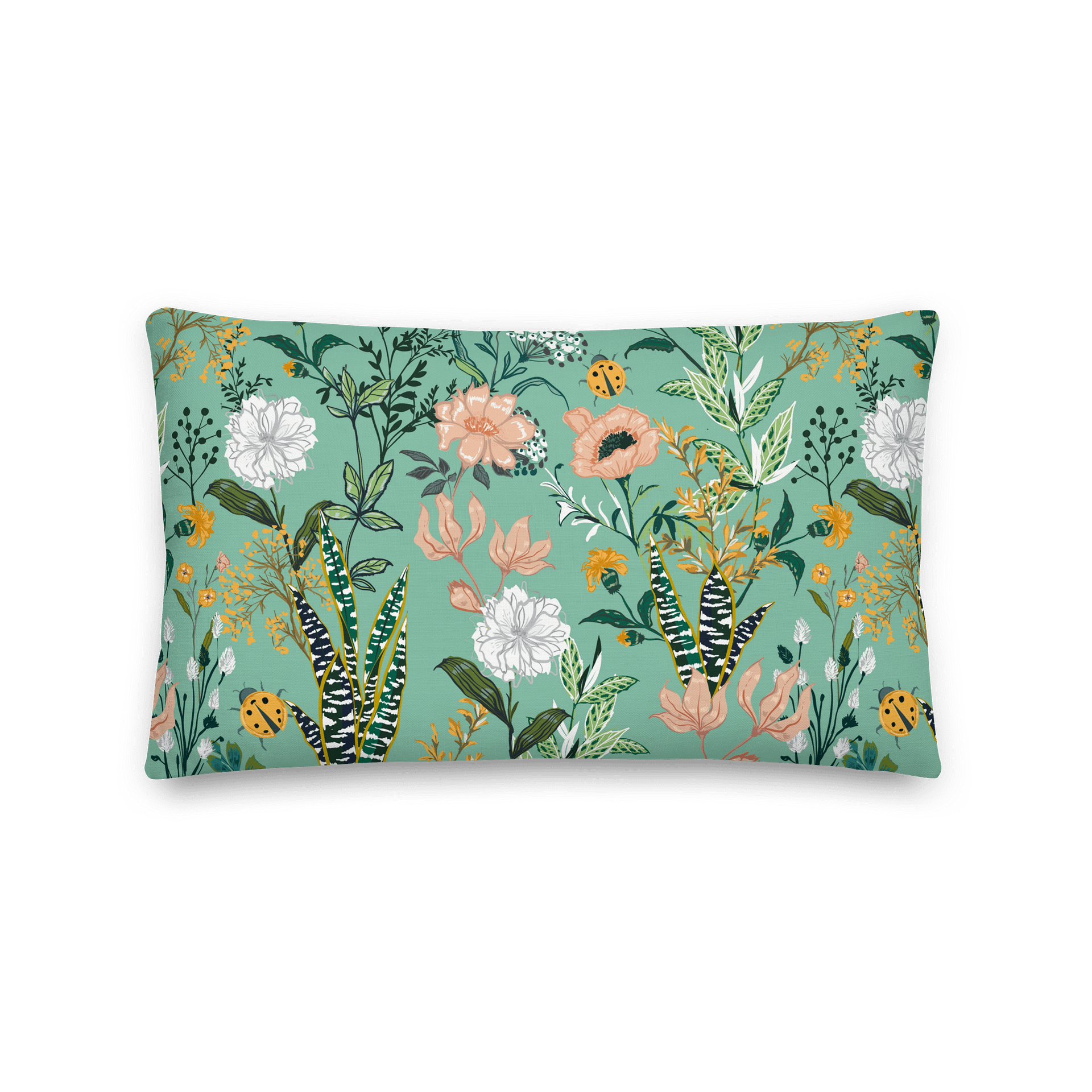 Green Garden Bloom Throw Pillow product image (1)