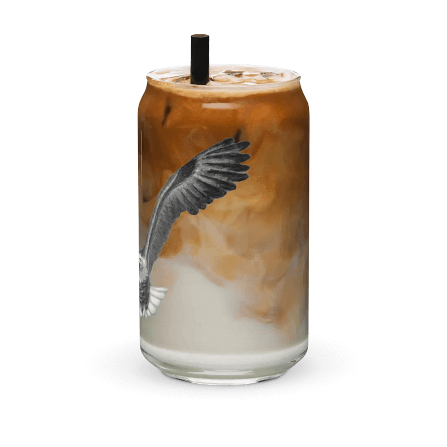 Eagle Drawing Glass Can Cup product image (42)