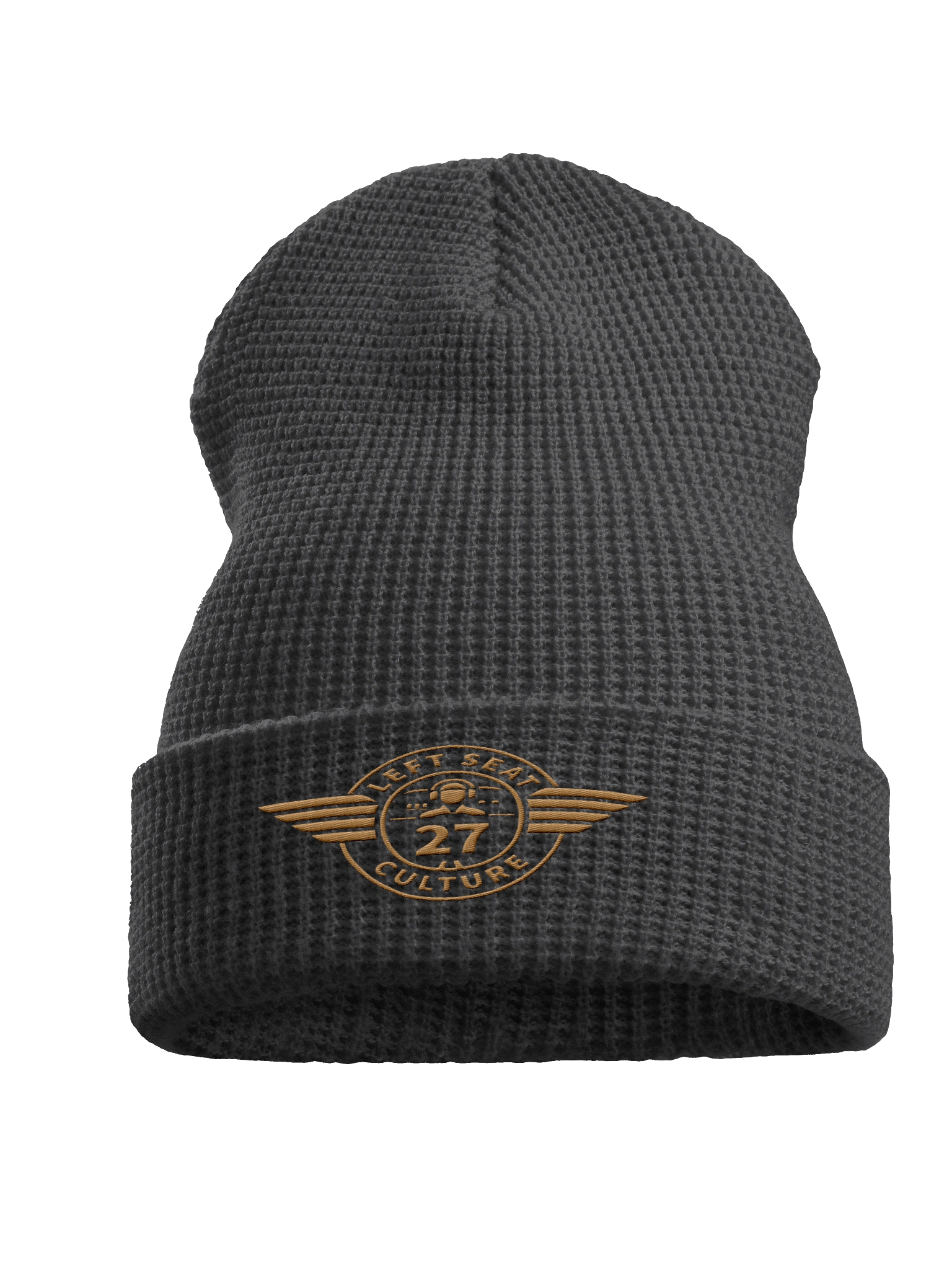 Left Seat Culture Beanie - Grey / Gold product image (1)