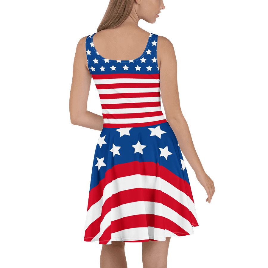 Patriotic American Flag Skater Dress - All-Over Print Design product image (4)