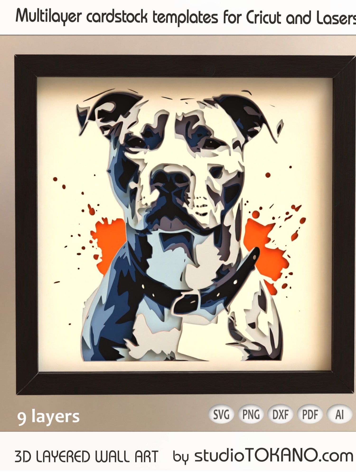 Dog bundle 3D layered files product image (6)