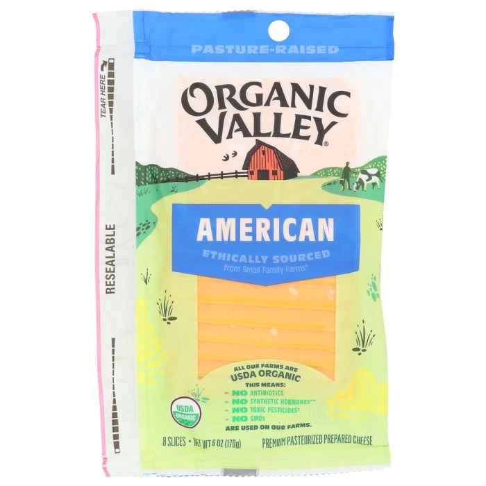 ORGANIC VALLEY: Organic Sliced American Cheese, 6 oz product image (1)