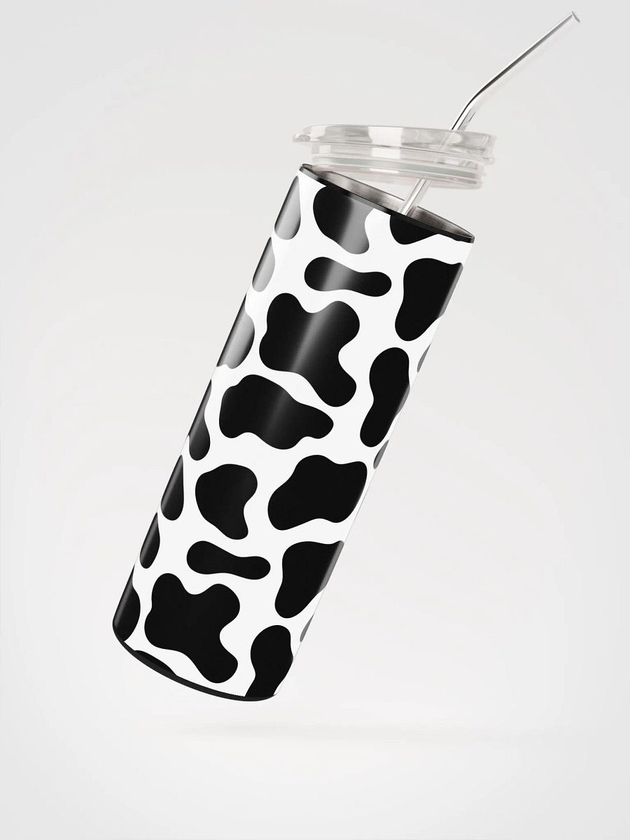 Moo-ve Over for Style with our Cow Print Stainless Steel Tumbler | Eco-Friendly 20 oz Tumbler with Reusable Straw product image (2)