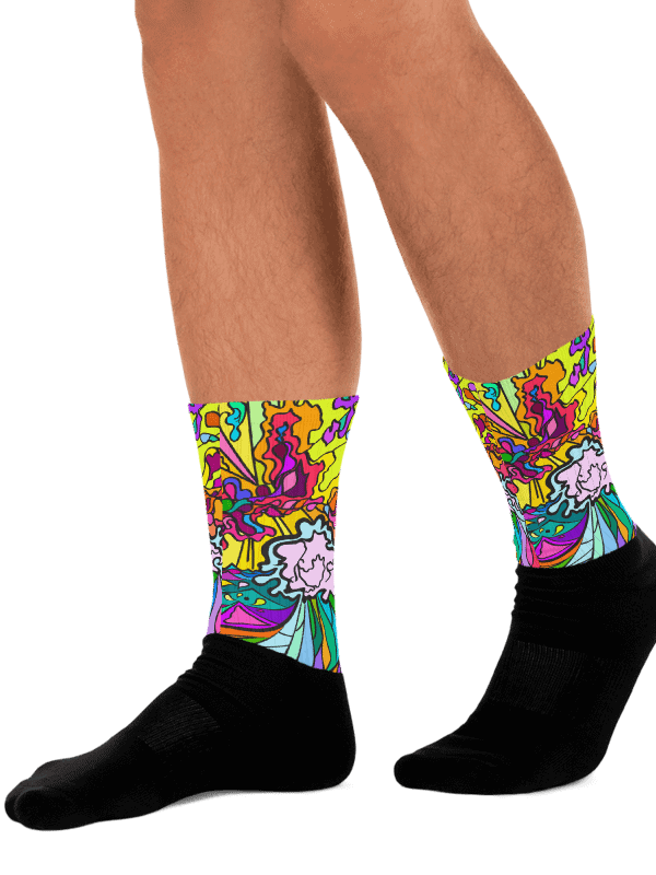 Stained Glass Splendor Sublimated Socks - Wave at Sunset product image (2)