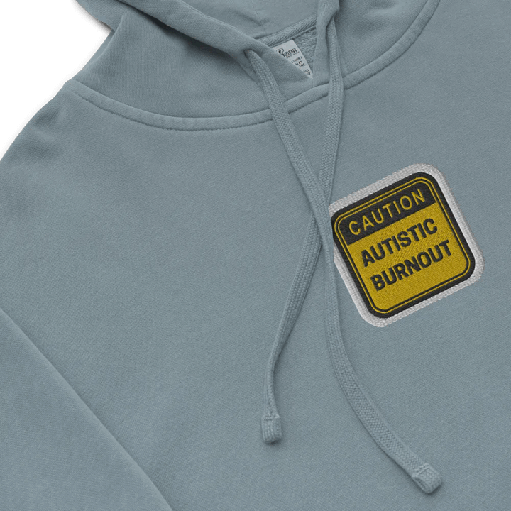 CAUTION: ASD BURNOUT embroidered pigment-dyed hoodie (bubble design) product image (1)