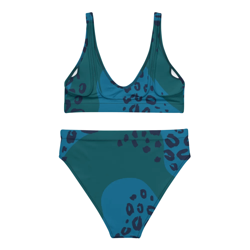 Teal Leopard Camo High-Waisted Bikini product image (2)
