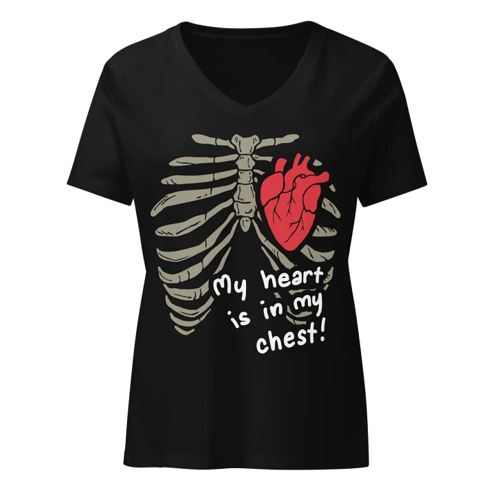 My Heart Is In My Chest V1 - Women's Relaxed V-Neck T-Shirt product image (1)
