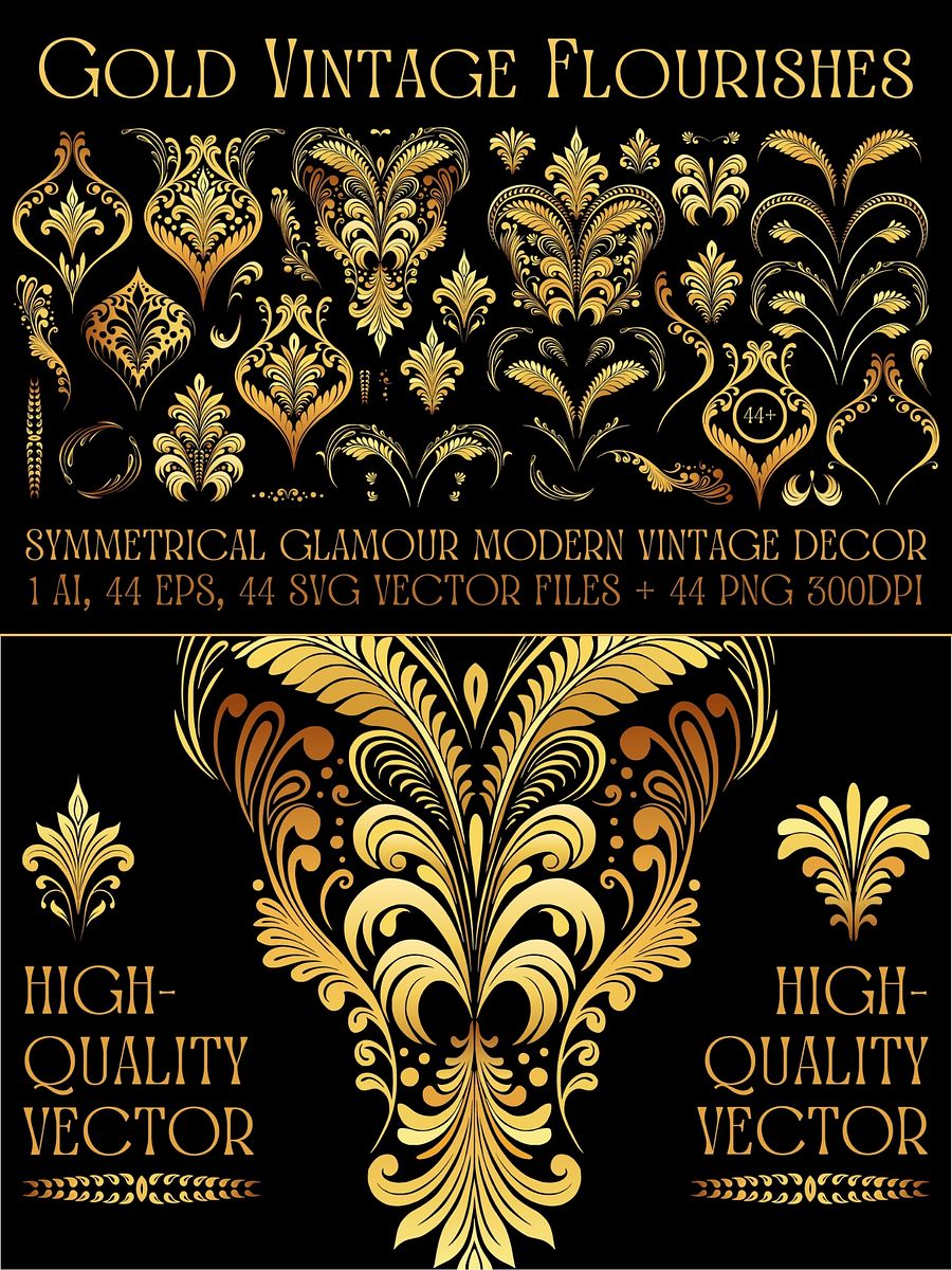 Gold Vintage Glamour Flourishes product image (1)