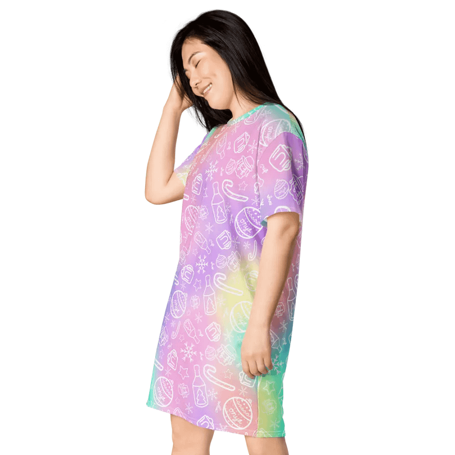 Limited Edition Christmas Tie Die T-Shirt Dress product image (4)