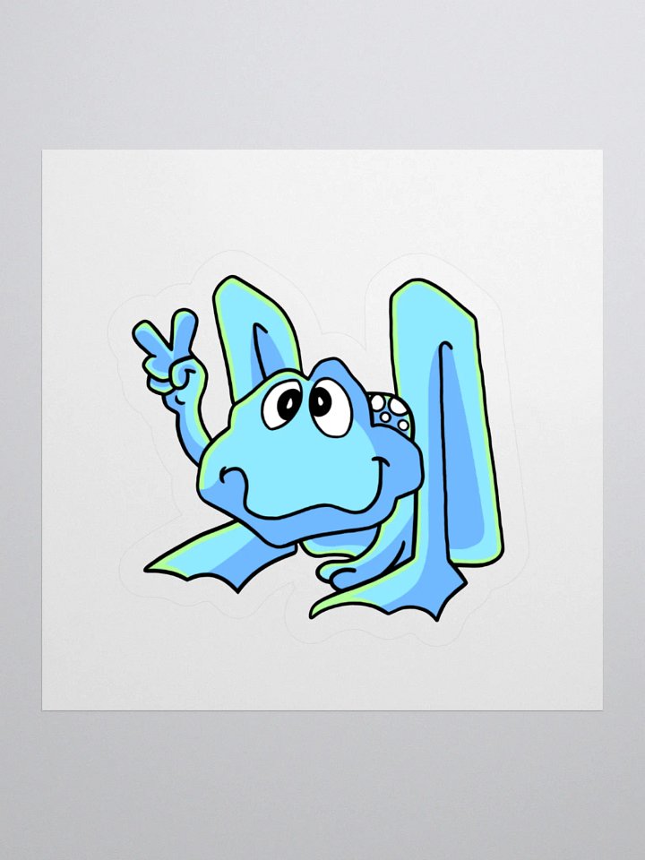 Peace frog blue sticker product image (1)