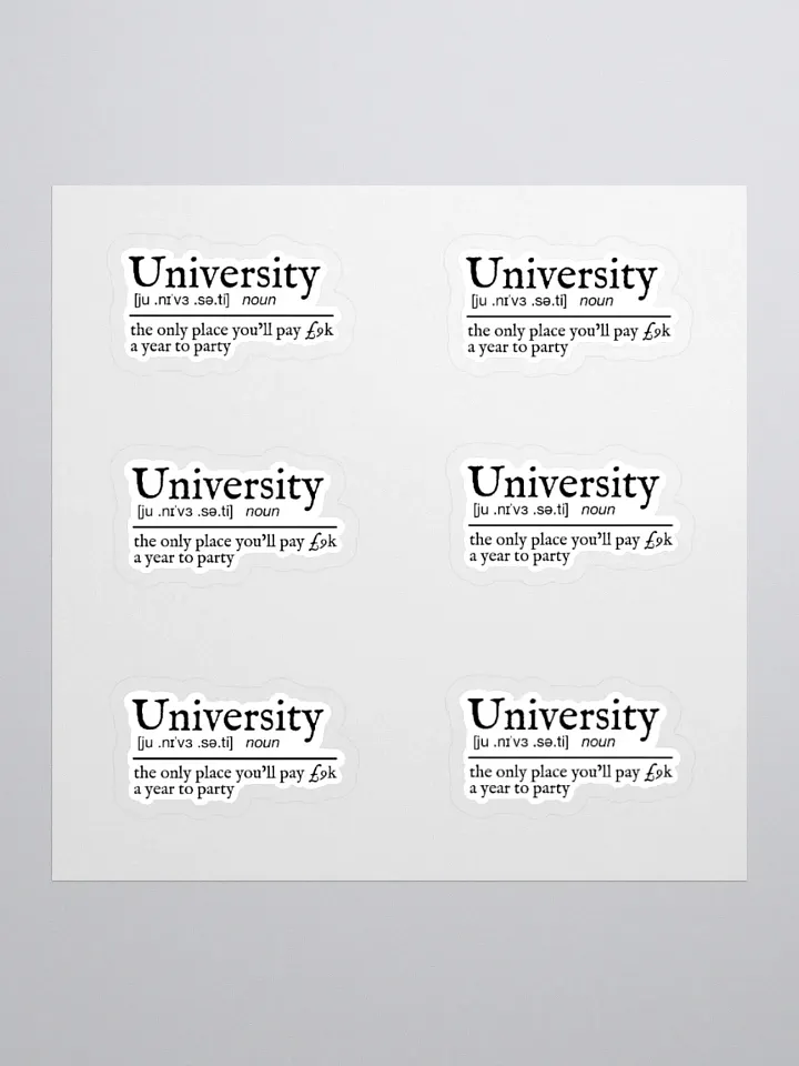 University Definition Sticker (MEDIUM Sheet) product image (1)