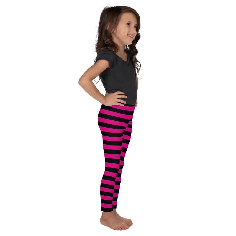 Striped Pink and Purple Kids Leggings product image (6)