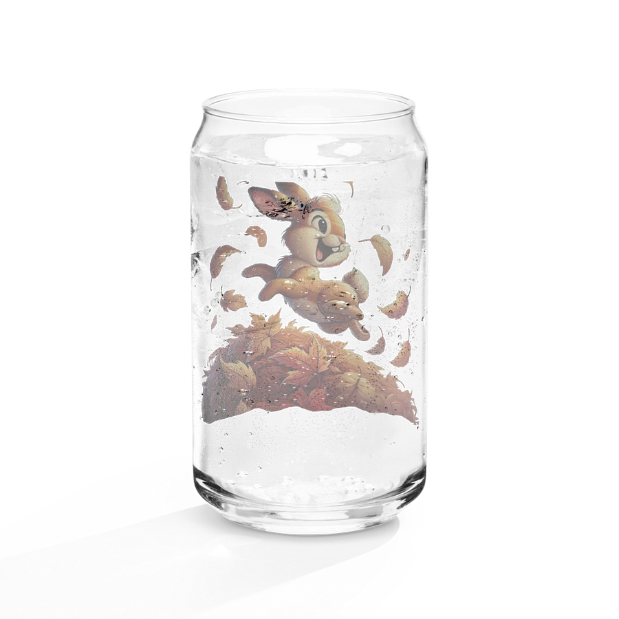 Autumn Leaves Bunny Rabbit Glass with Optional Lid and Straw product image (64)