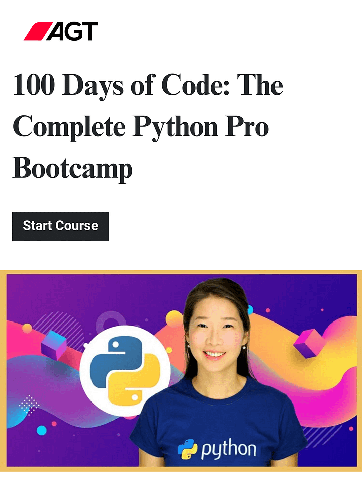 100 Days of Code: The Complete Python Pro Bootcamp product image (1)