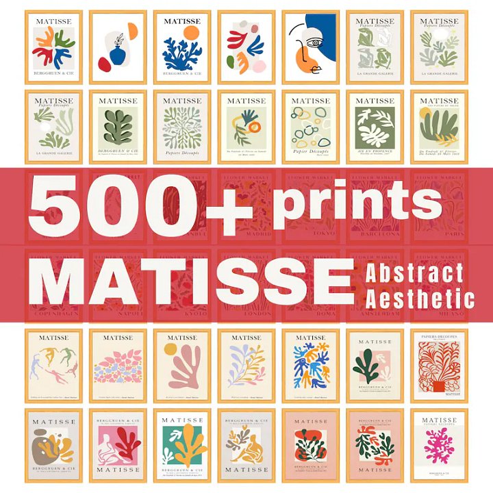 Matisse Art Print Set of 500+ Matisse Digital Poster Printable wall art product image (1)