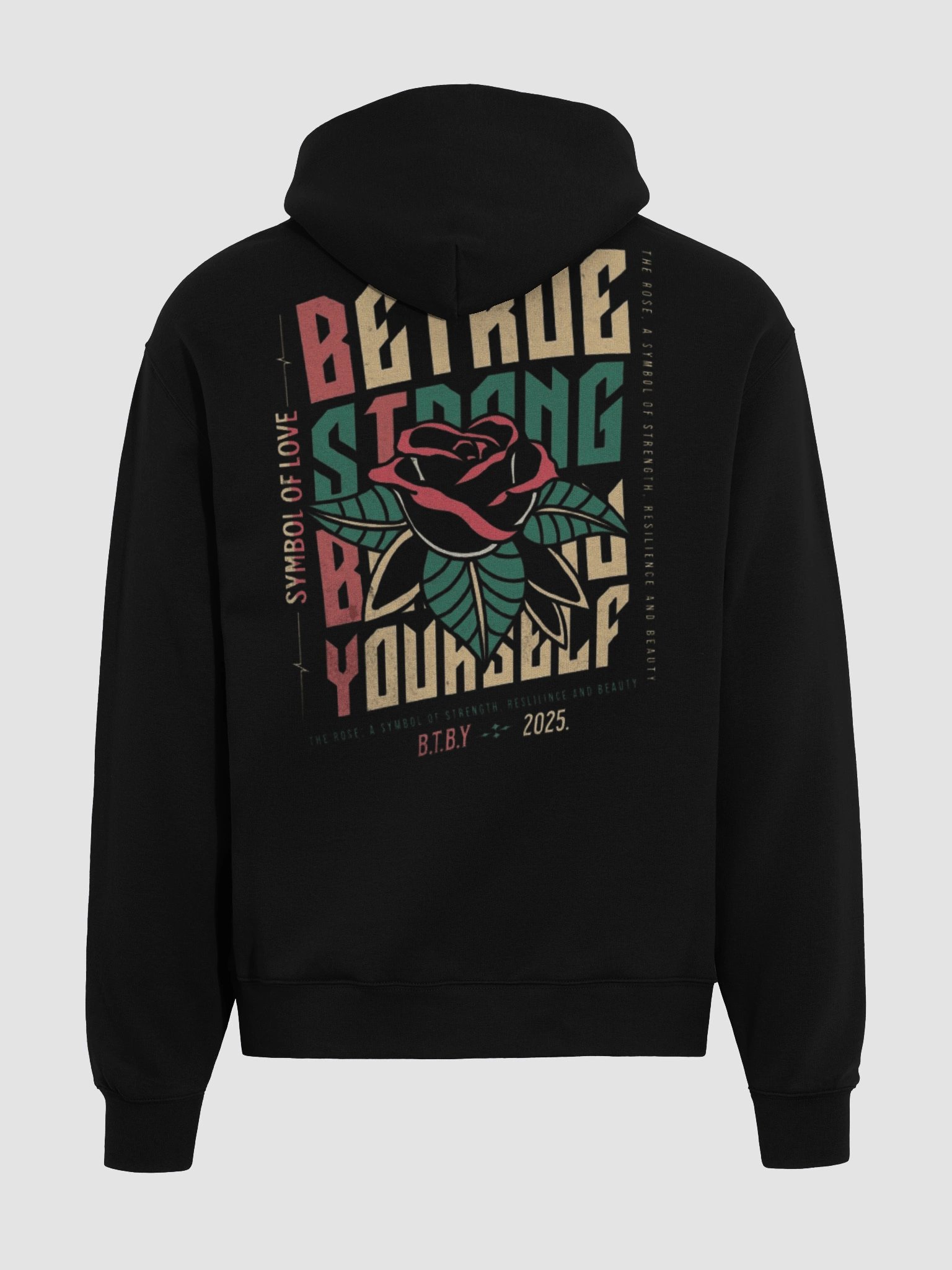 VINTAGE OVERSIZED ROSE HOODIE Be True Be You (BTBY) product image (3)