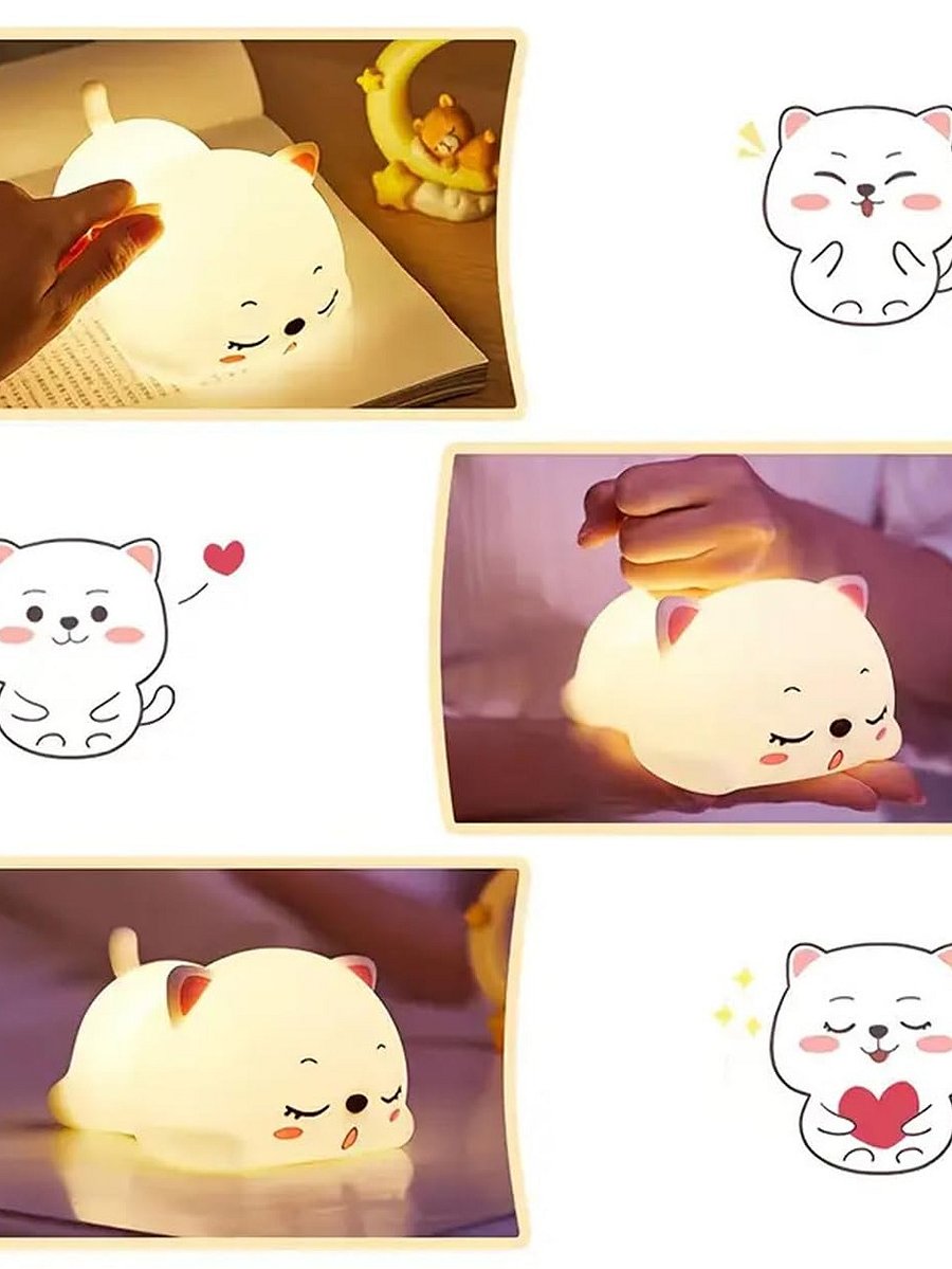 GITGRNTH Rechargeable Silicone Cat Night Light for GIRLS product image (3)
