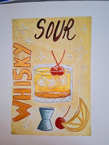 Day 29 Sour 

Anyone for a drink?

#peachtober25 #peachtober25sour #sour #whisky #drink #cocktail #gouache #art #artist