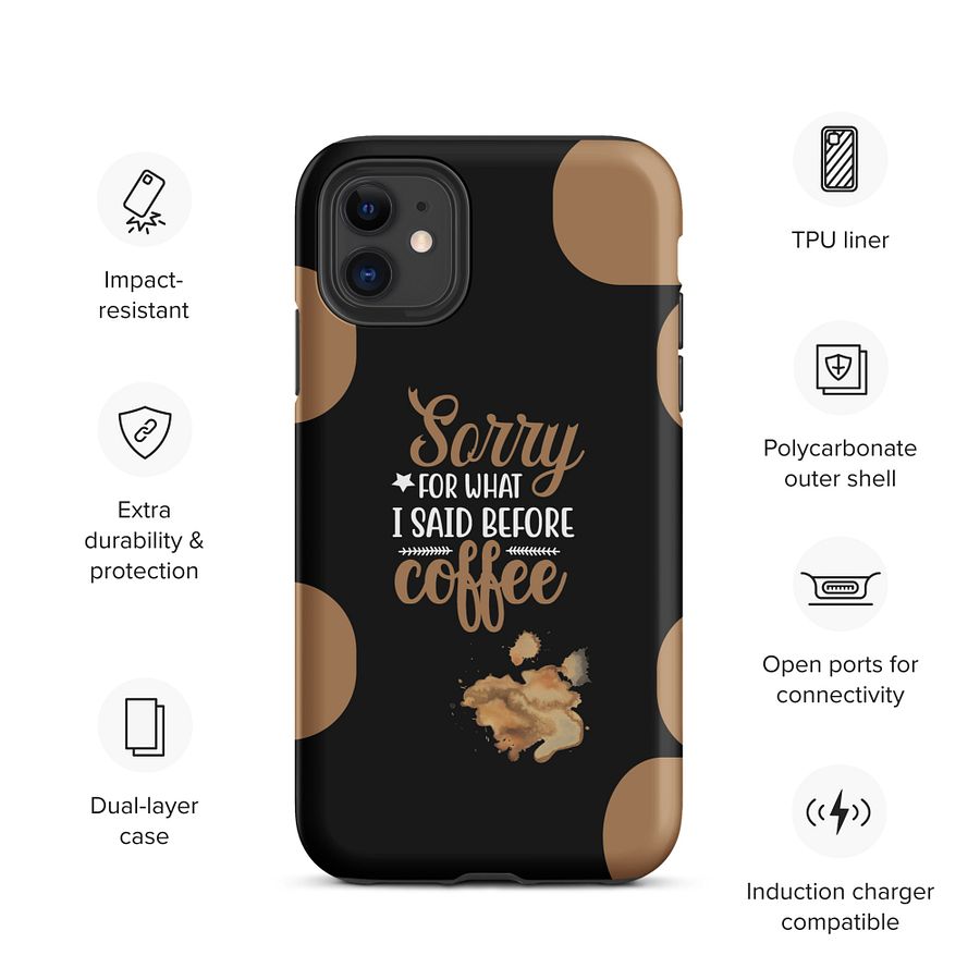 Funny Coffee Lover iPhone Case I Minimalist Aesthetic Phone Cover for Caffeine Addicts I MAGSAFE COMPATIBLE product image (3)