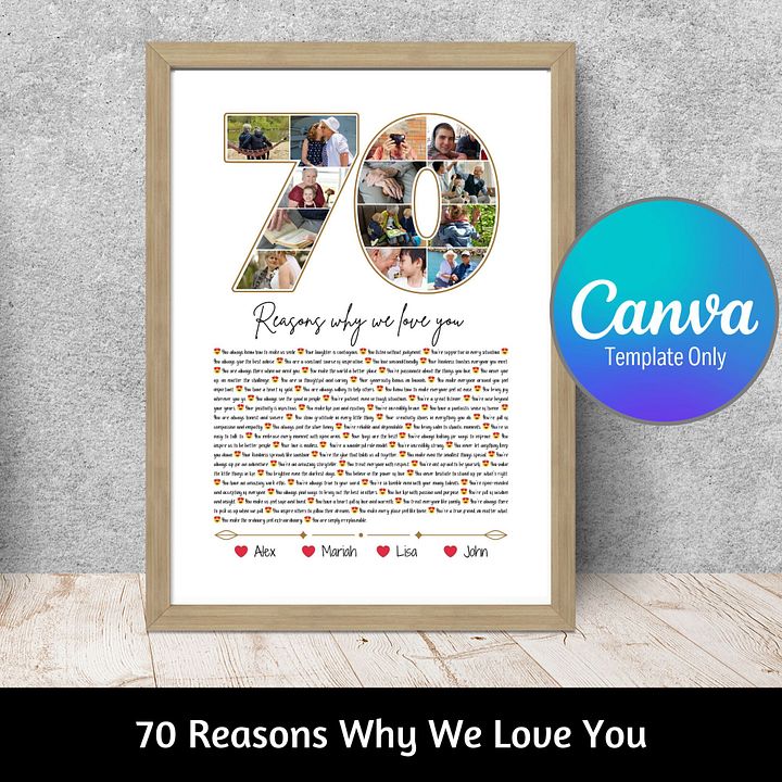 70 Reasons Why We Love You Canva Template product image (1)