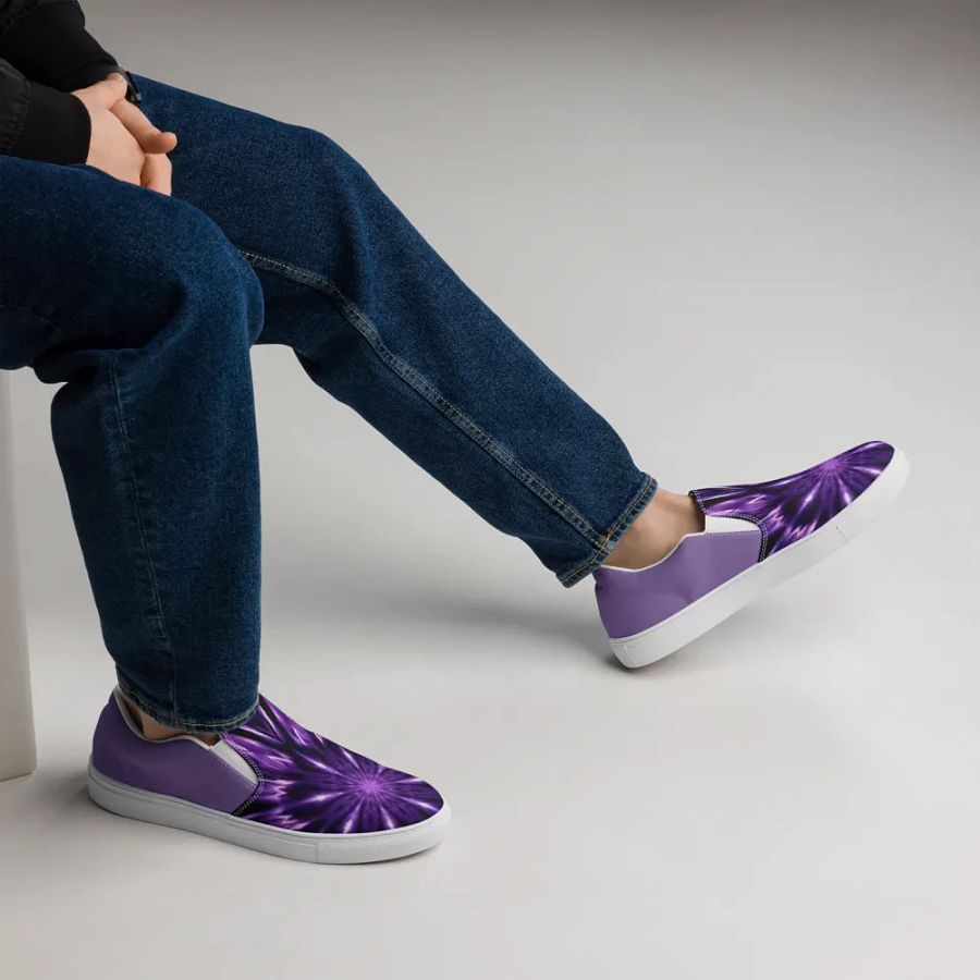 Purple Dye Men's Canvas Slip On Shoes product image (12)