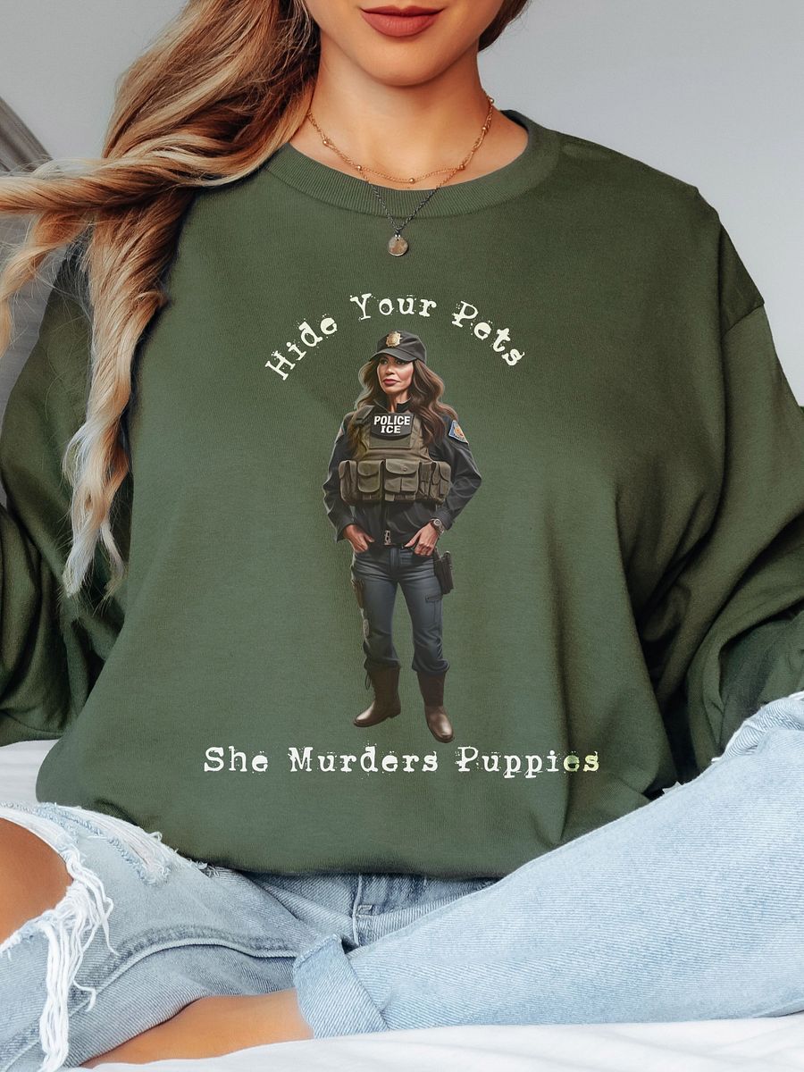 Hide Your Pets She Murders Puppies Long Sleeve Tee product image (9)