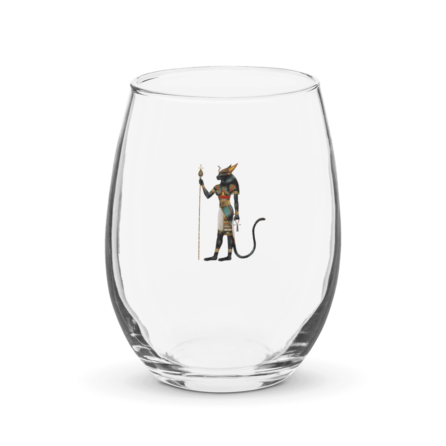 Bastet - The Egyptian Cat Goddess Stemless Water / Wine Glass product image (1)