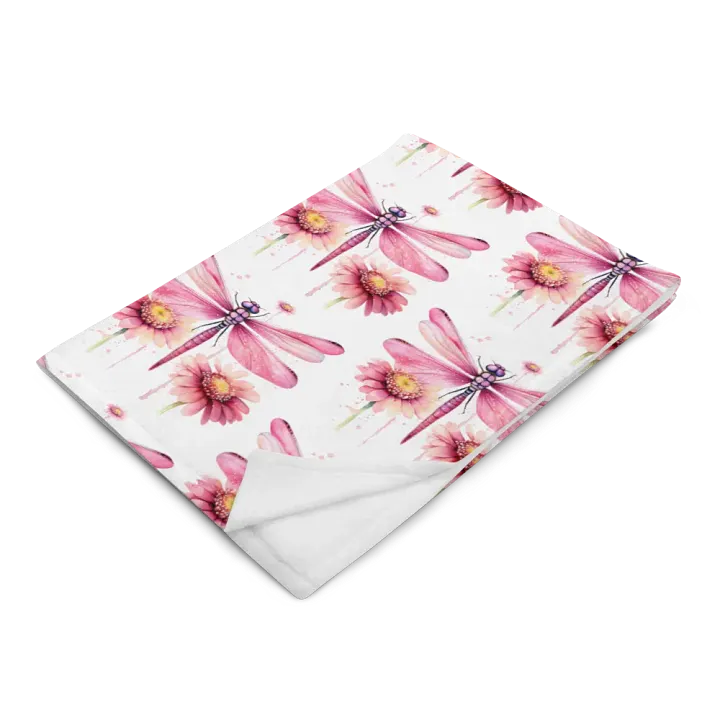 Pink Dragonfly Blanket product image (2)