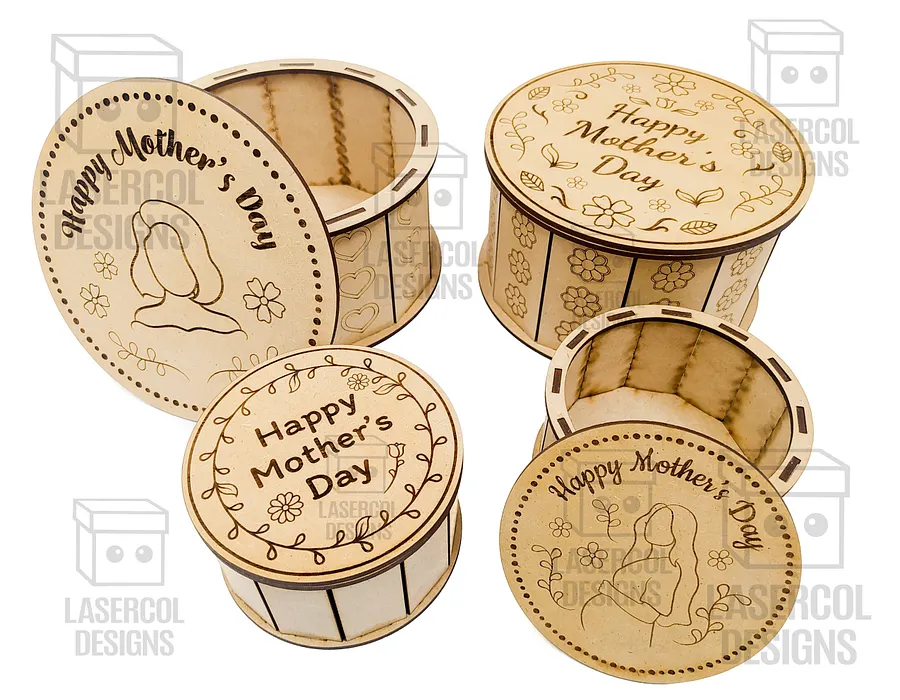 Mother's Day Gift Boxes (4 Styles, 2 Sizes) - Laser Cut Files product image (6)
