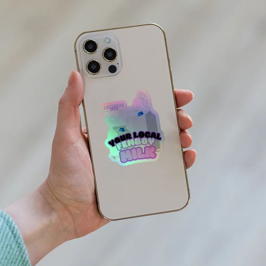 Femboy Milk Holographic sticker product image (8)